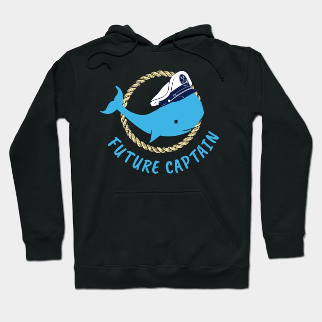 Whale Kids Future Captain Sailing Boat Hoodie by Foxxy Merch